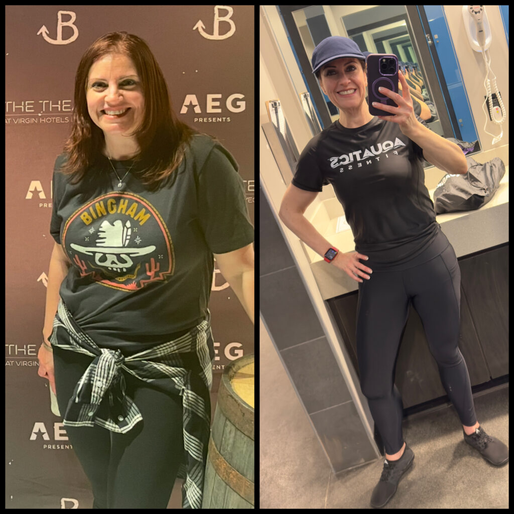 Julia Aquabike transformation journey before and after weight loss
